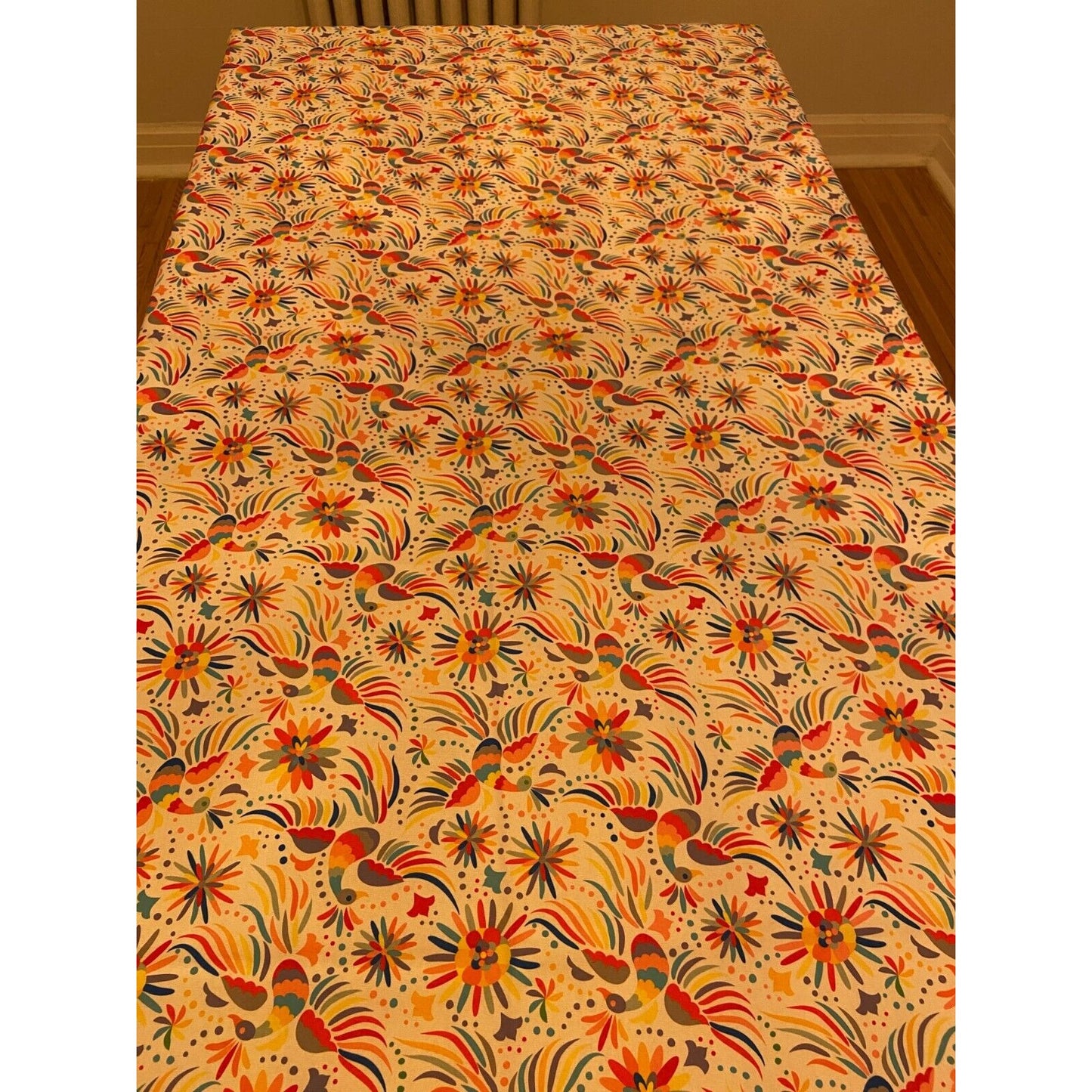 Osadia Handmade White Otomi Print Tablecloth - Pink Trim - Osadia Concept Store