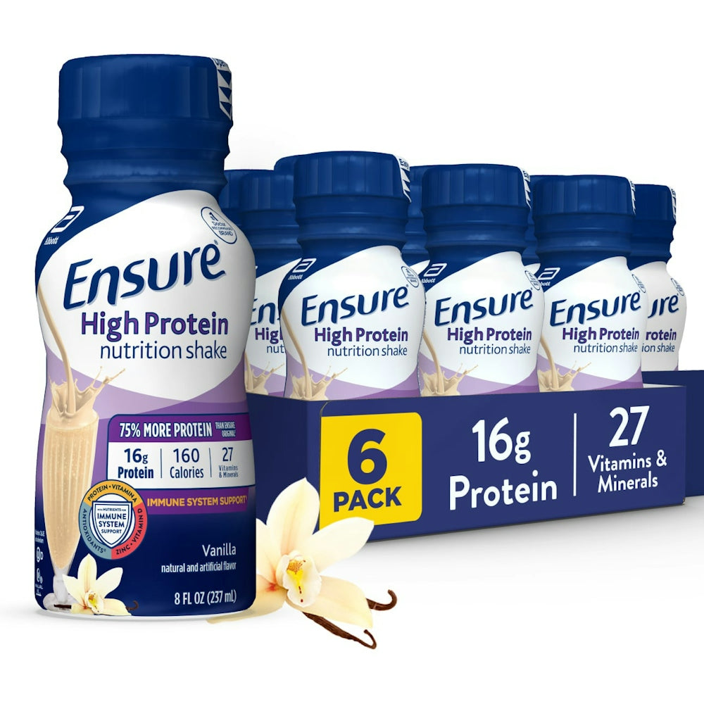Ensure High Protein Vanilla Nutrition Shake 6 - 8 Fl Oz Bottles