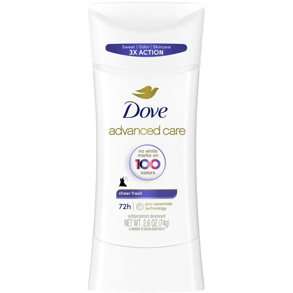 Dove Advanced Care Invisible Antiperspirant Deodorant Stick Sheer Fresh, 2.6 Oz