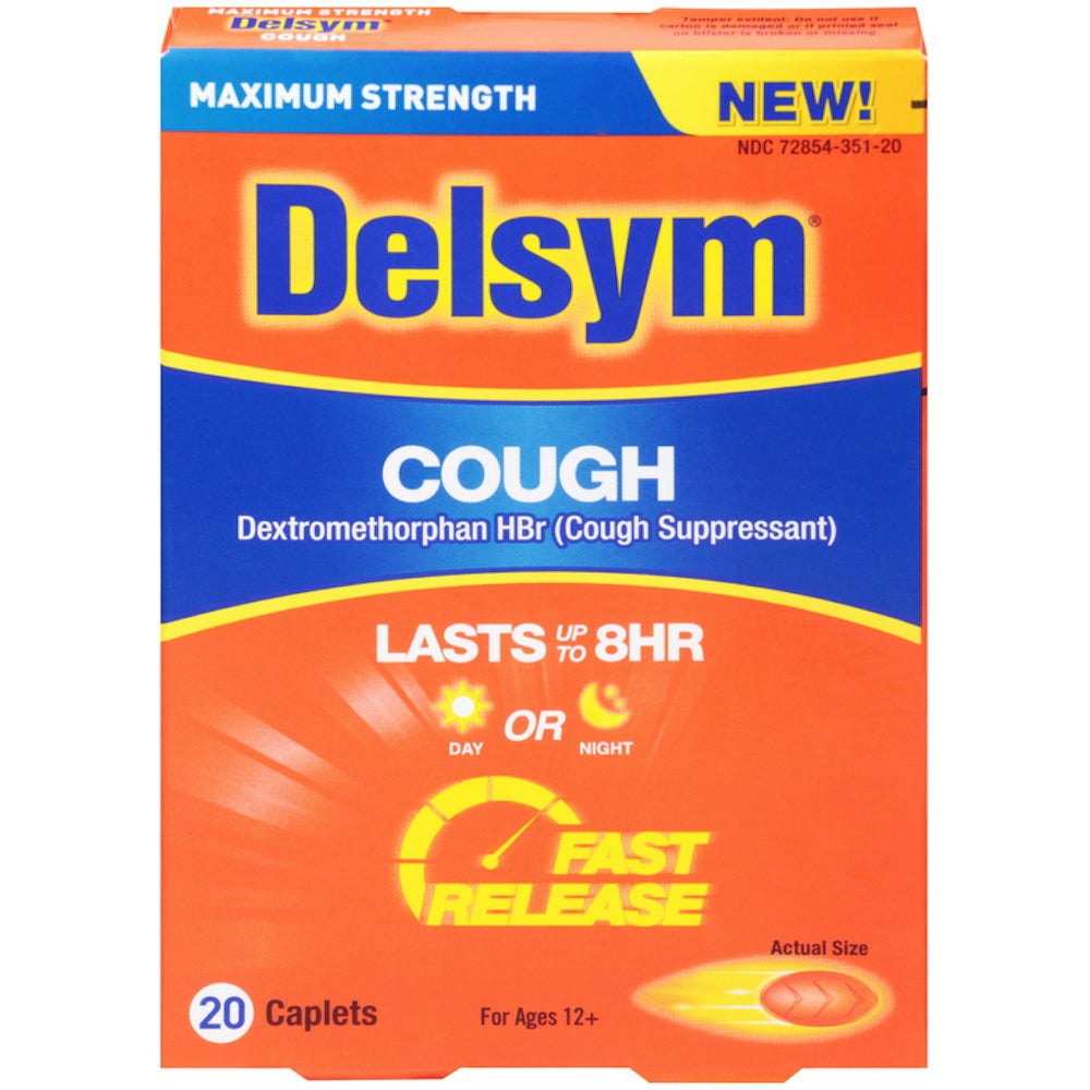 Delsym Day Or Night Maximum Strength Cough Suppressant 20 Caplets