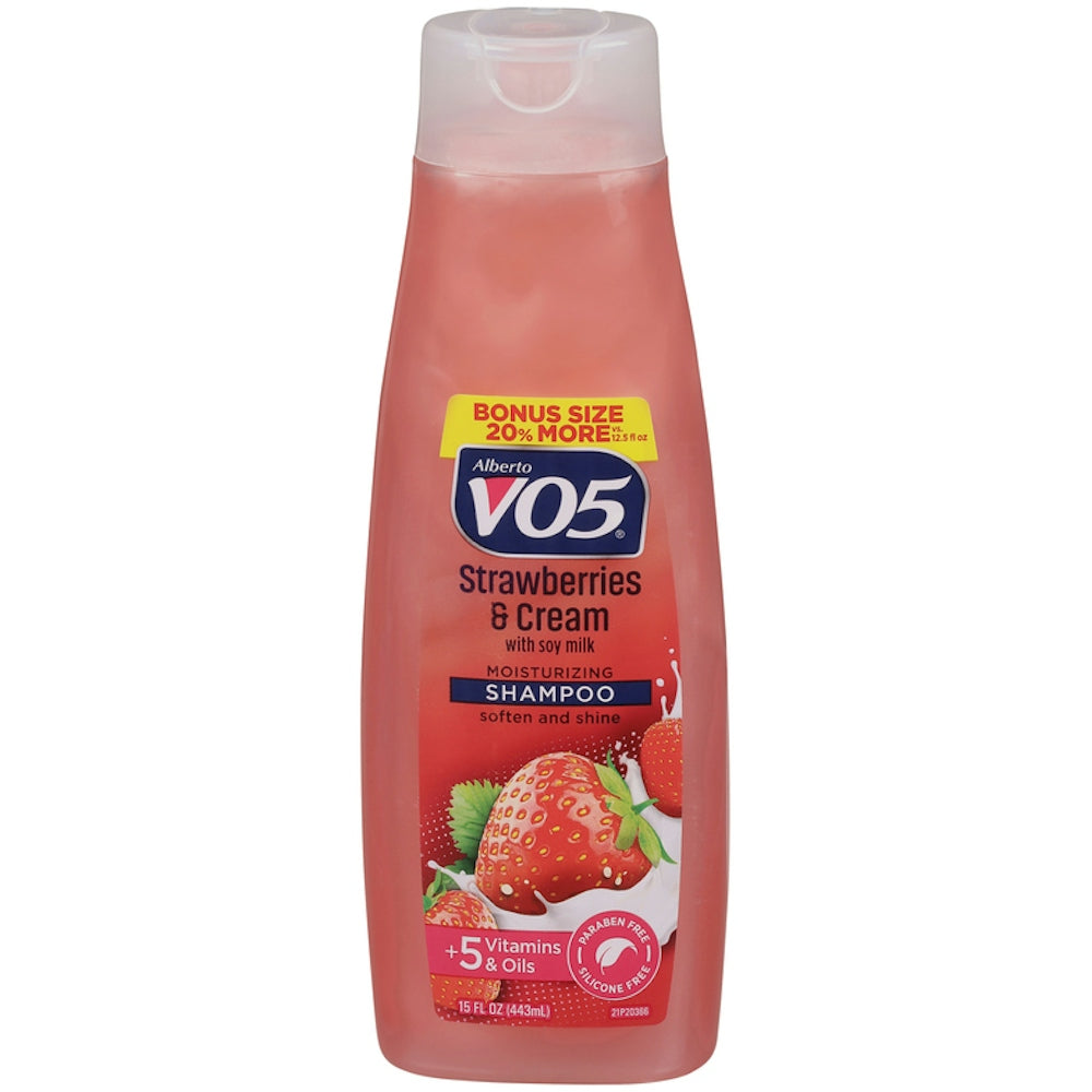 Alberto VO5 Moisture Milks Strawberries & Cream Moisturizing Shampoo, 15 Fl Oz
