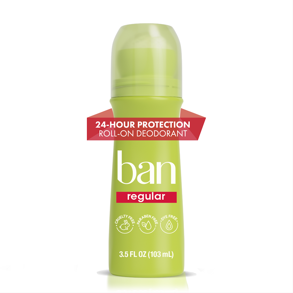 Ban Invisible Roll On Regular Antiperspirant Deodorant 3.5 Fl Oz