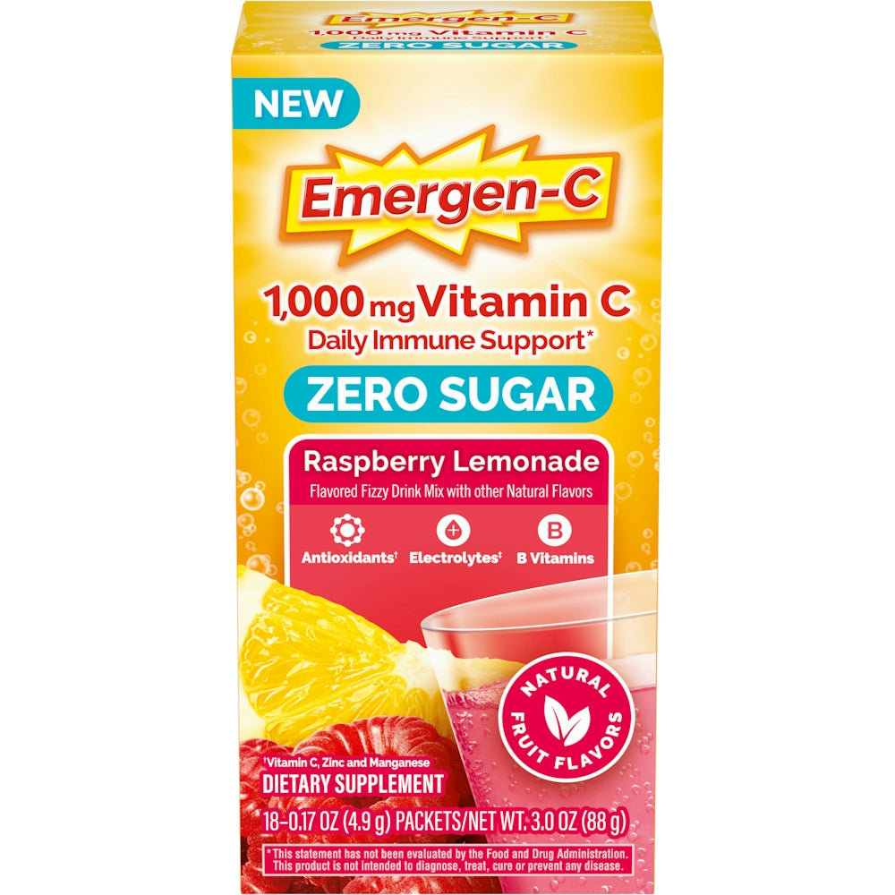Emergen-C Zero Sugar Immune Support Powder Raspberry Lemonade