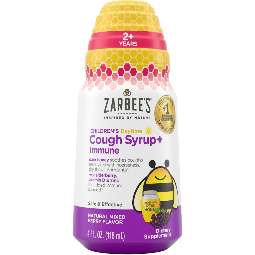 Zarbee's Cough Syrup Immune, Daytime, Natural Mixed Berry Flavor, Children's 4 Fl Oz