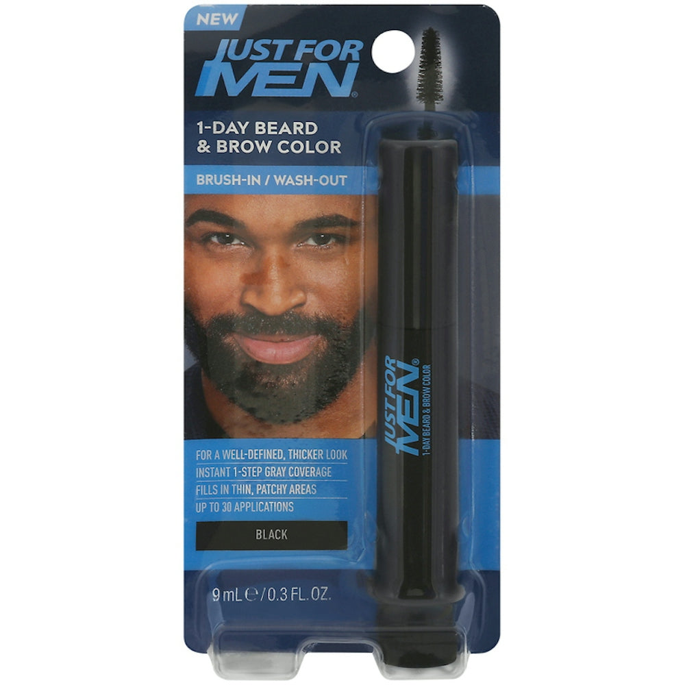 Just For Men 1-Day Temporary Beard & Brow Color, Black 0.3 Fl Oz