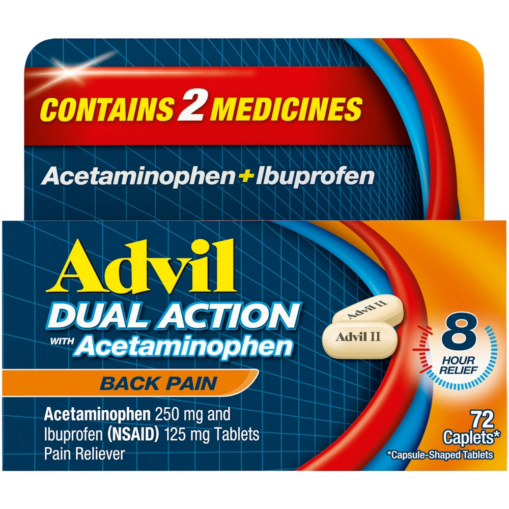 Advil Dual Action With Acetaminophen Back Pain Caplets