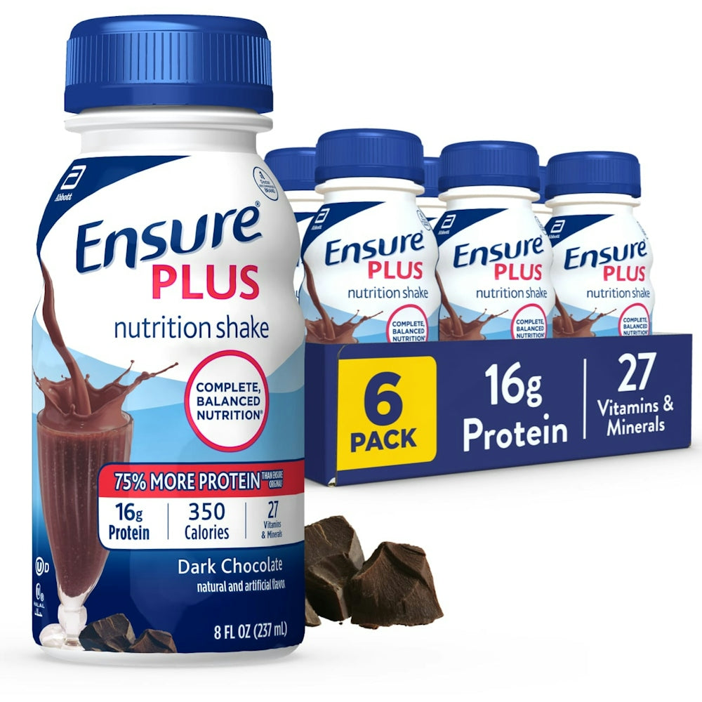 Ensure Plus Nutrition Shake Dark Chocolate Ready To Drink Bottles 48 Fl Oz