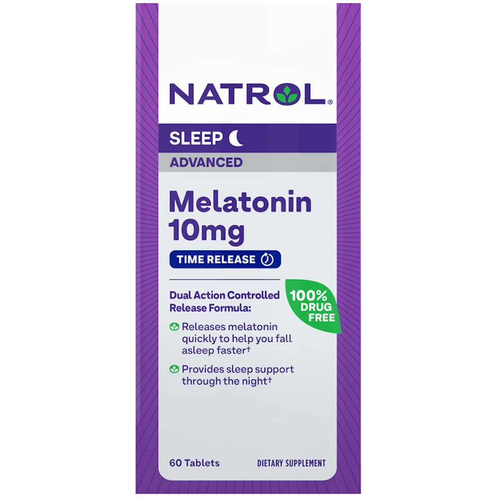 Natrol Melatonin, Advanced Sleep, Time Release, 10 Mg, 60 Tablets