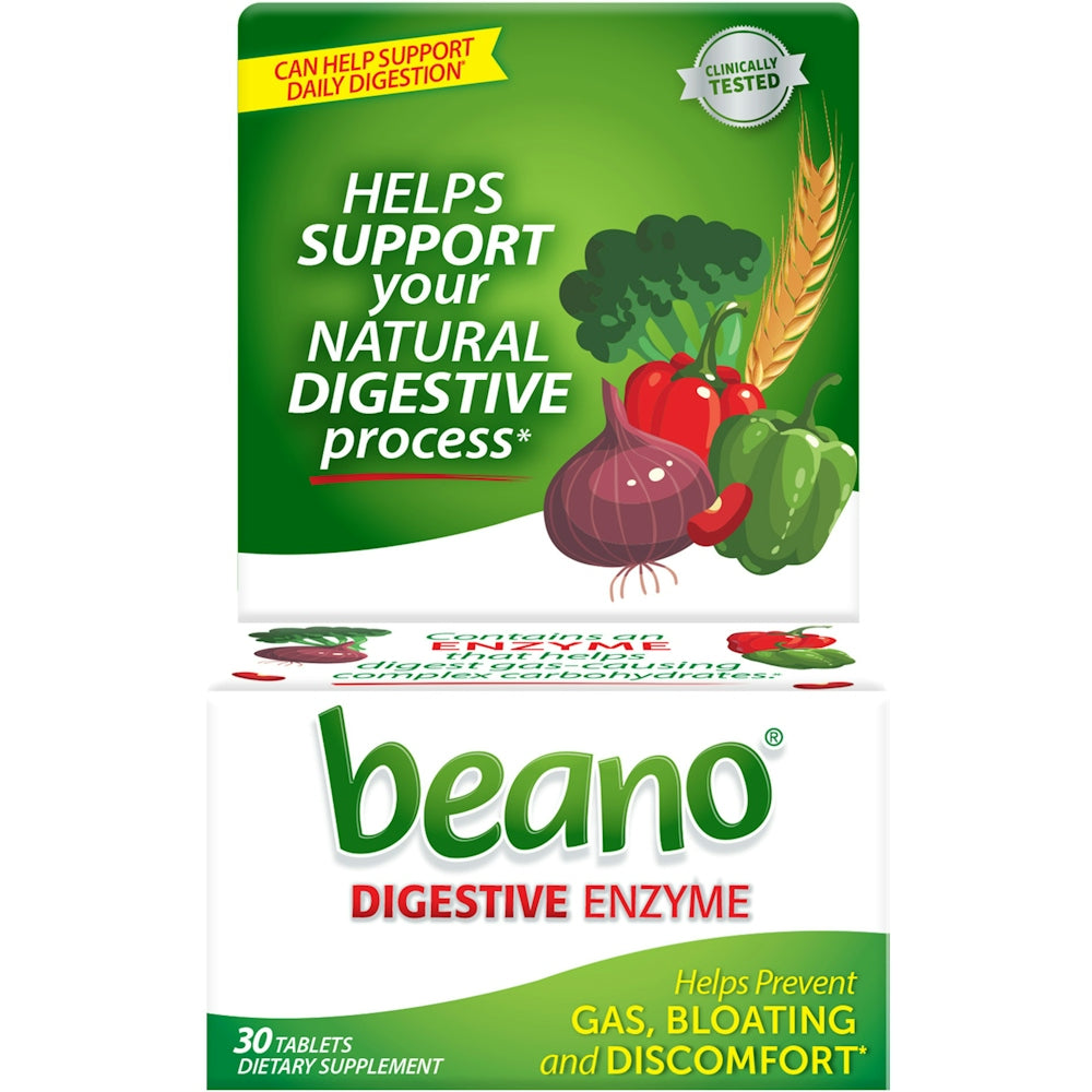 Beano Ultra 800 Gas Prevention, Food Enzyme Dietary Supplement, Help Digest Gas-Causing Foods, 30 Tablets