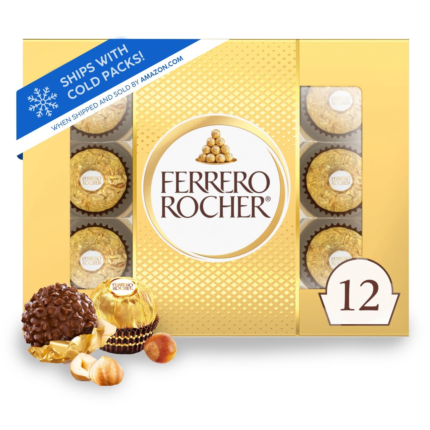 Ferrero Rocher Fine Hazelnut Chocolates - 5.3oz/12ct