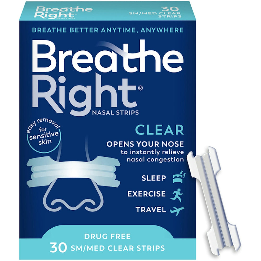 Breathe Right Nasal Strips, Original Clear, Small/ Medium