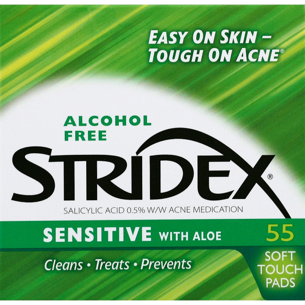 Stridex Acne Medication, Sensitive, With Aloe, Soft Touch Pads