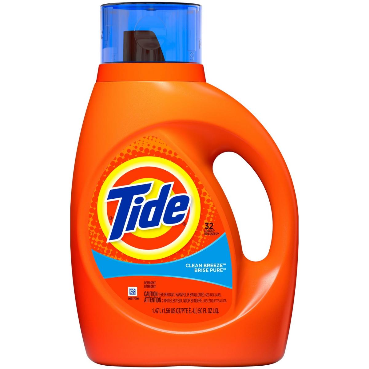 Tide Clean Breeze Scent Liquid Laundry Detergent, 50 Oz, 32 Loads