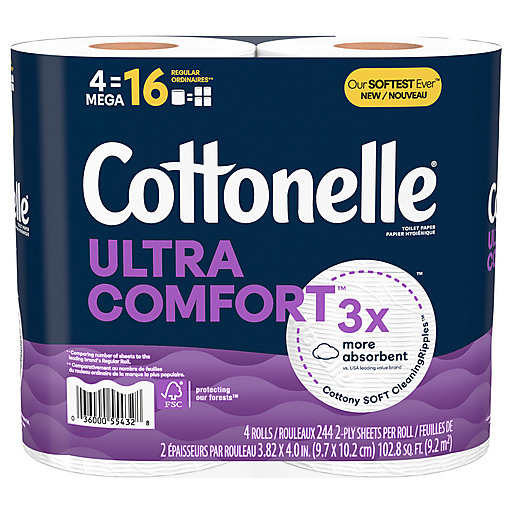 Cottonelle Toilet Paper, Mega Rolls, 2 Ply