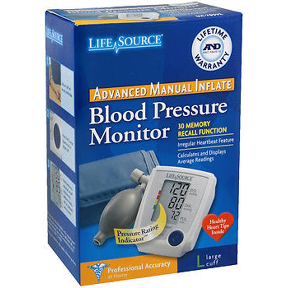 LifeSource Advanced Manual Inflate Blood Pressure Monitor Large Cuff