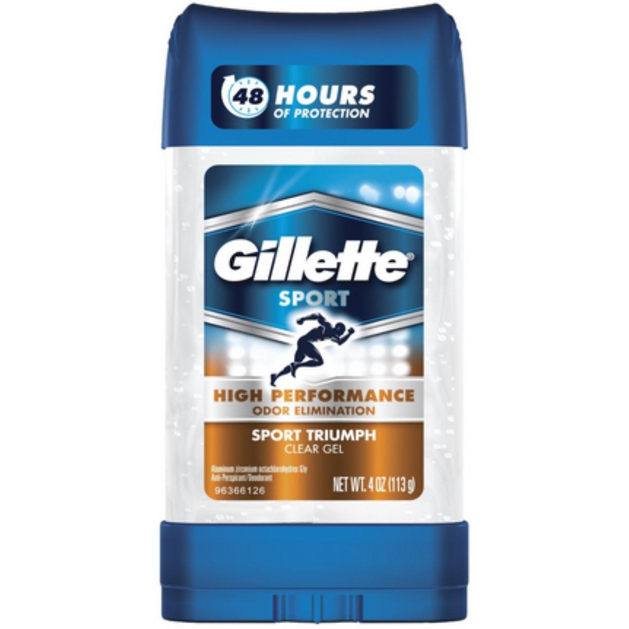 Gillette Antiperspirant Deodorant For Men, Clear Gel, Sport Active, 72 Hr. Sweat Protection, 3.8 Oz