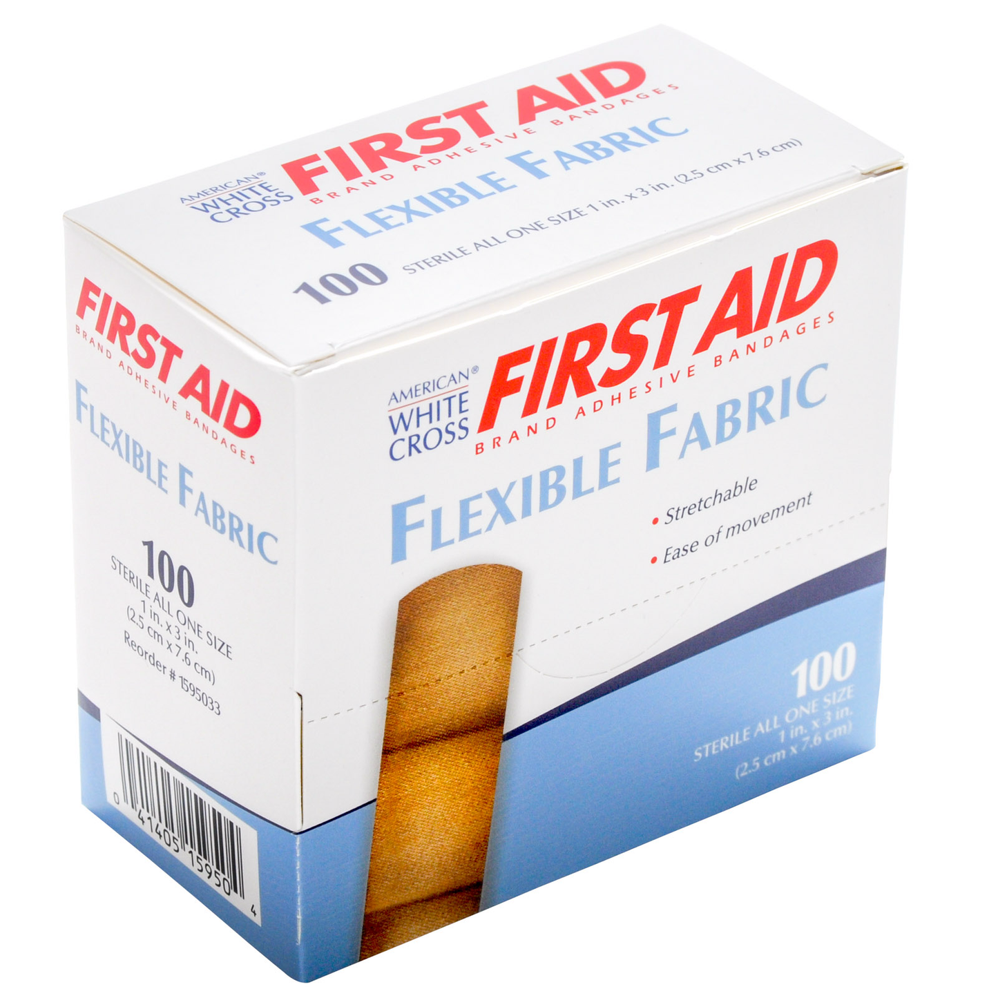 Dukal Bandage Flexible Fabric White Cross Brand 1x3