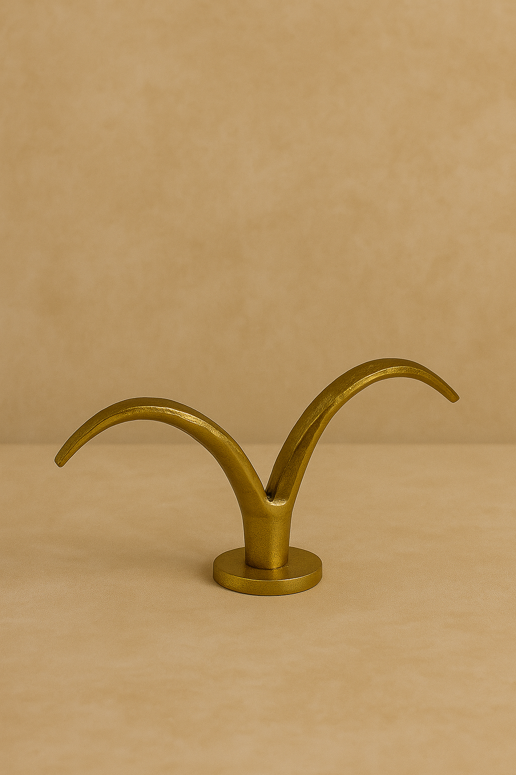 Raíz Studio Arc Wing Candle Holder – Hand-Cast Gold Metal Double Arch Candle Stand