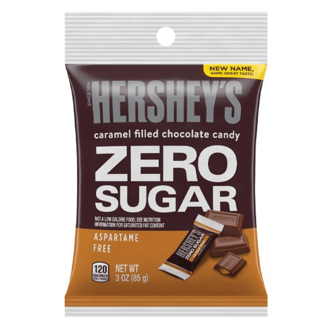 Hershey's S Zero Sugar Caramel Filled Chocolate Candy Bag 3 Oz