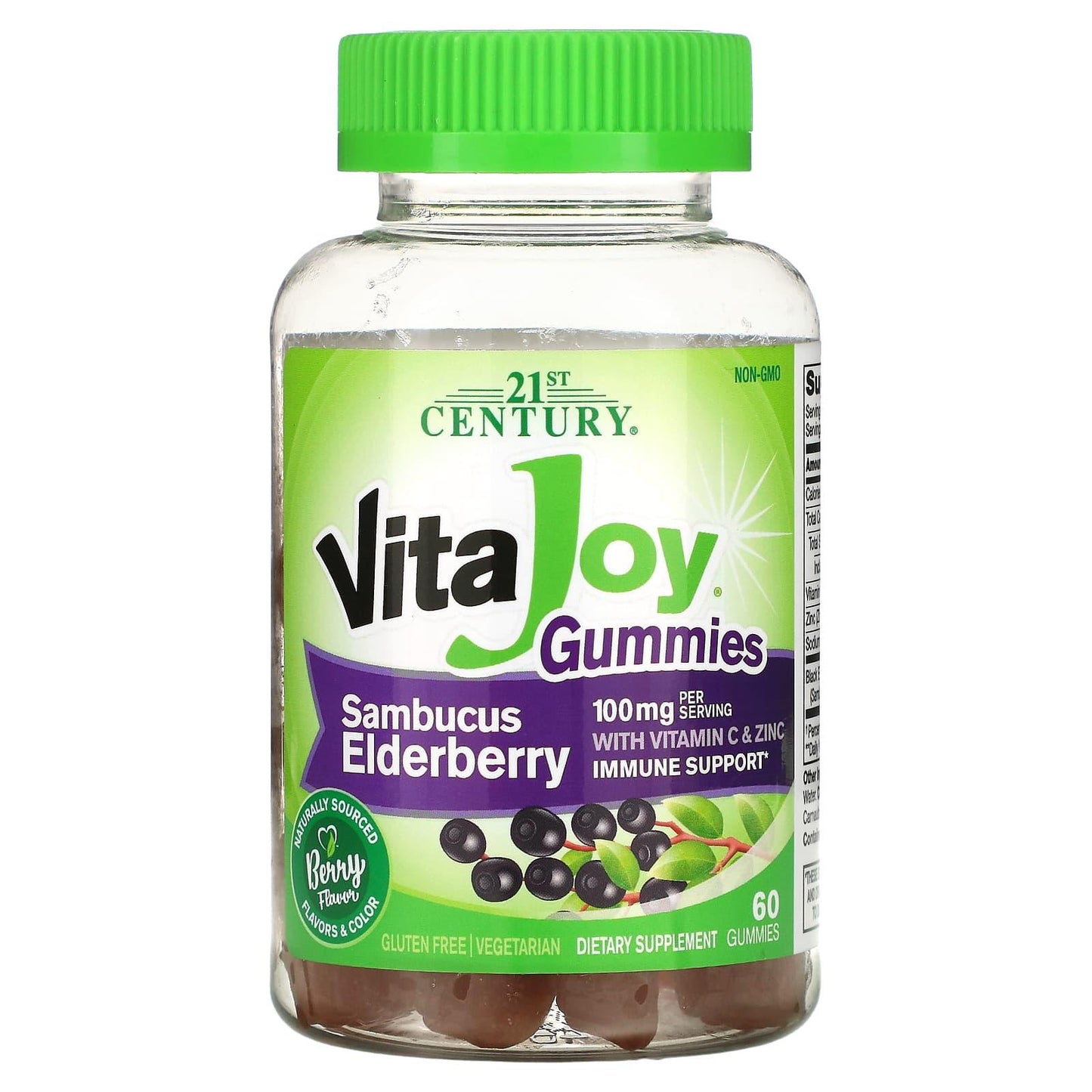 21st Century VitaJoy Gummies, Sambucus Elderberry, 60 Vegetarian Gummies