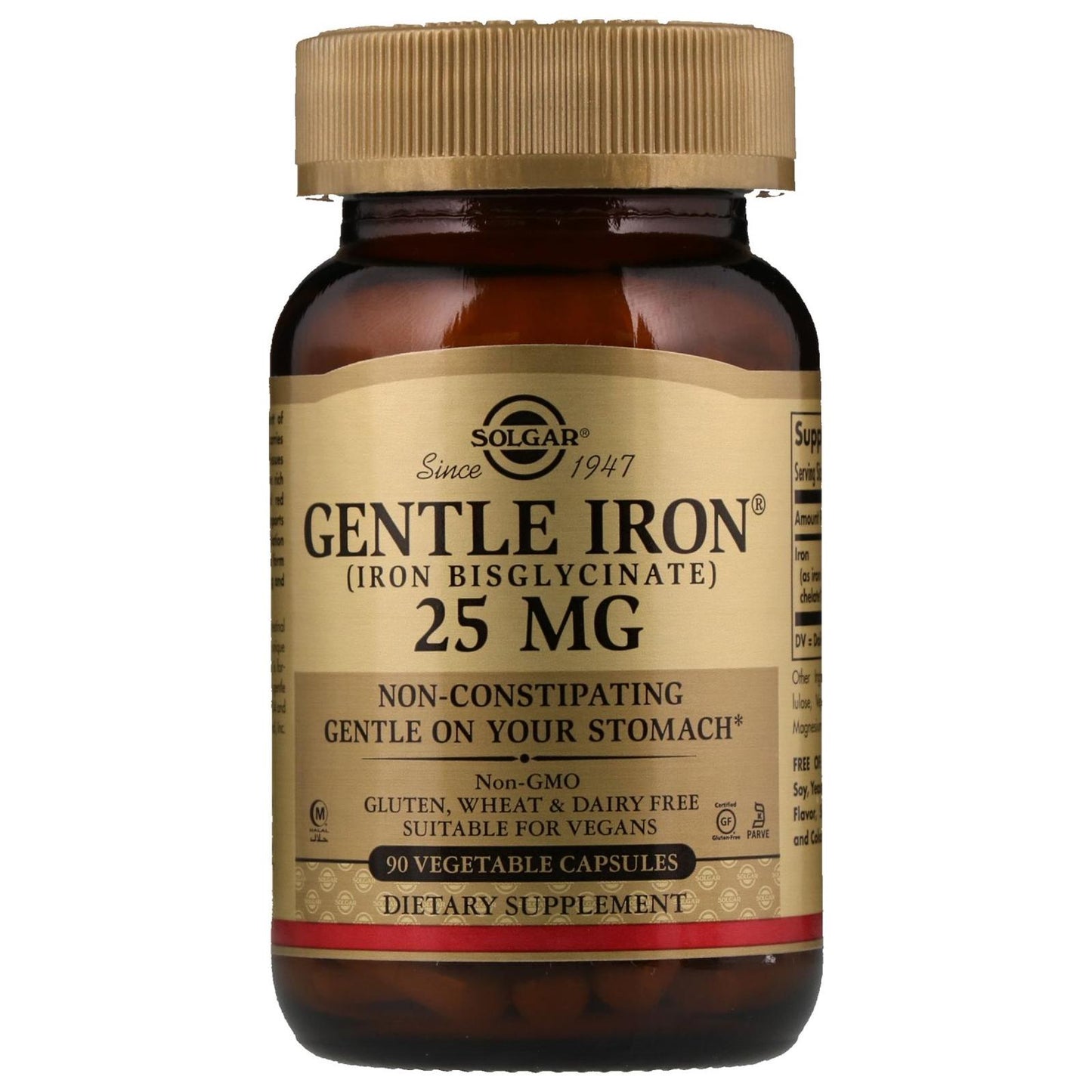 Solgar Gentle Iron 25mg 90 Vegetable Capsules