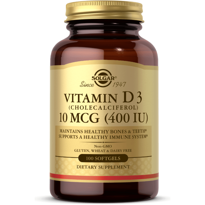 Solgar Vitamin D3 (Cholecalciferol) 400 IU 100 Softgels