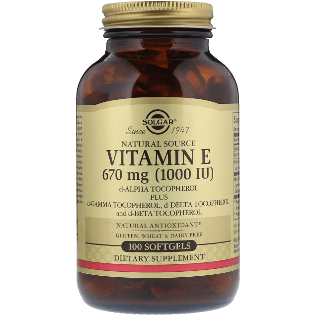 Solgar Vitamin E 670 mg (1000 IU) 100 Vegetarian Softgels