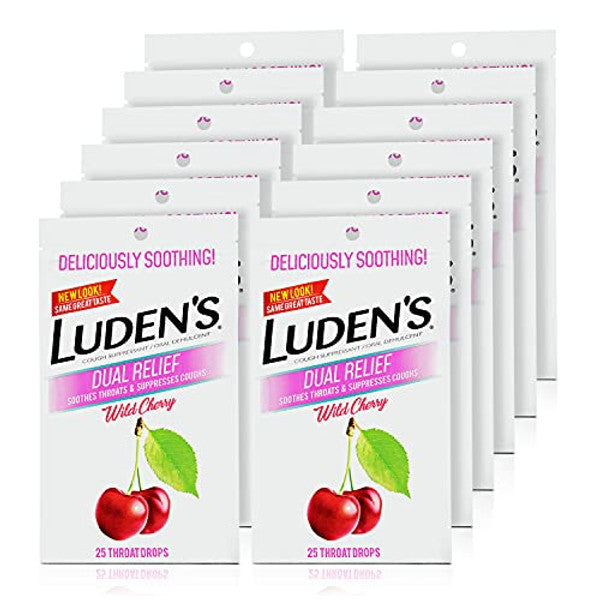 Luden's Cough Drops, Dual Relief, Wild Cherry