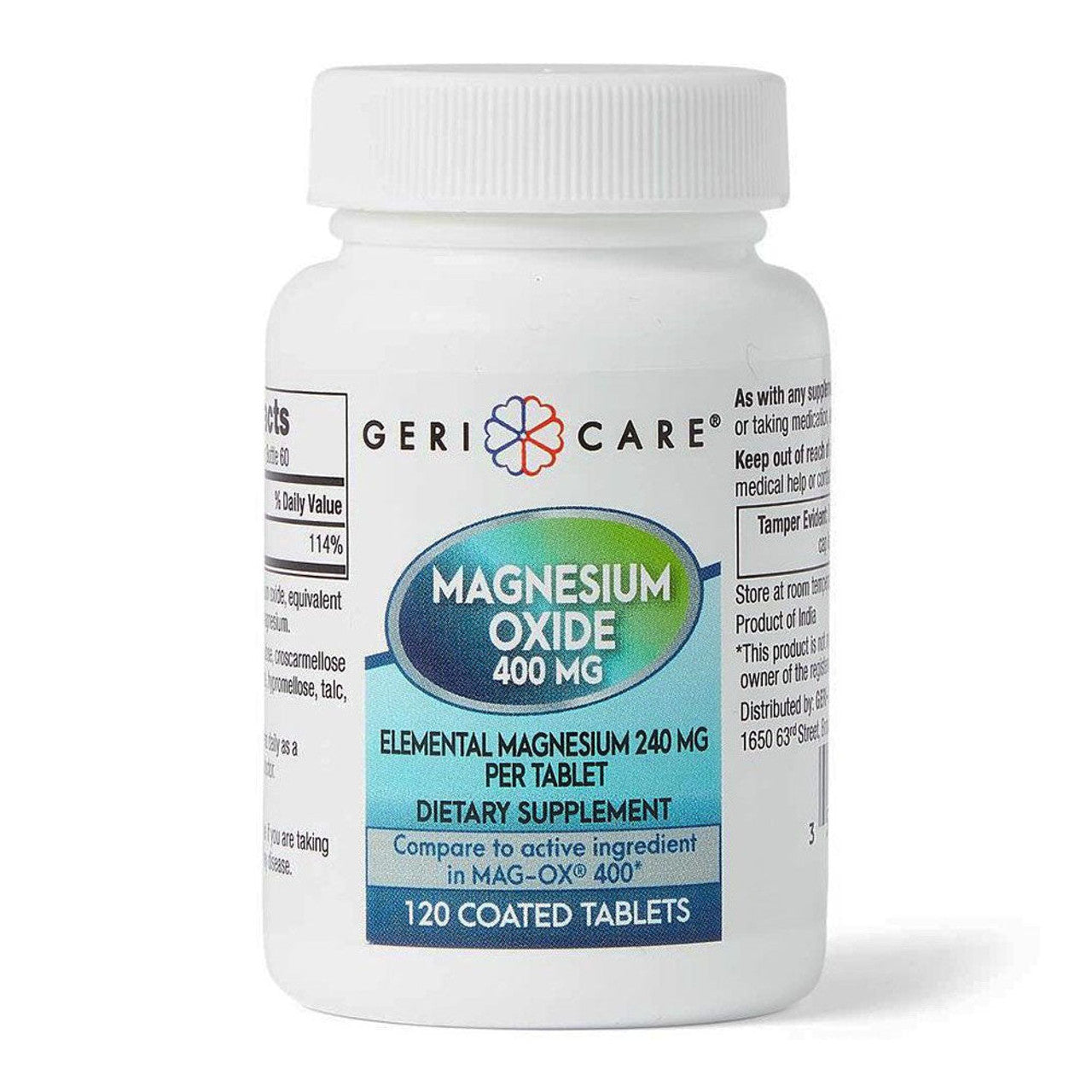 Geri-Care Magnesium Oxide 400 Mg, 120 Tablets Per Bottle
