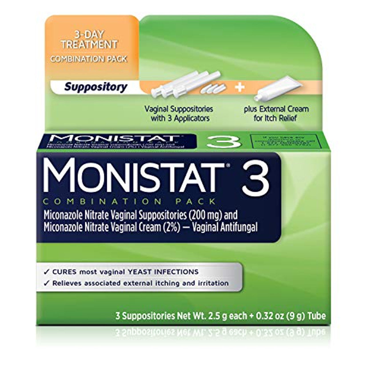 Monistat Suppository, 3 Day Treatment, Combination Pack