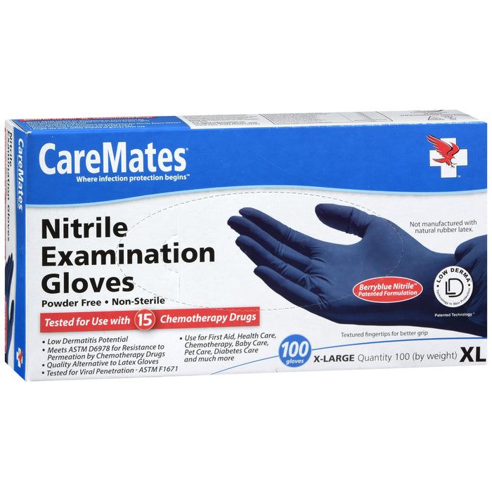 Caremates Nitrile Examination Gloves Large