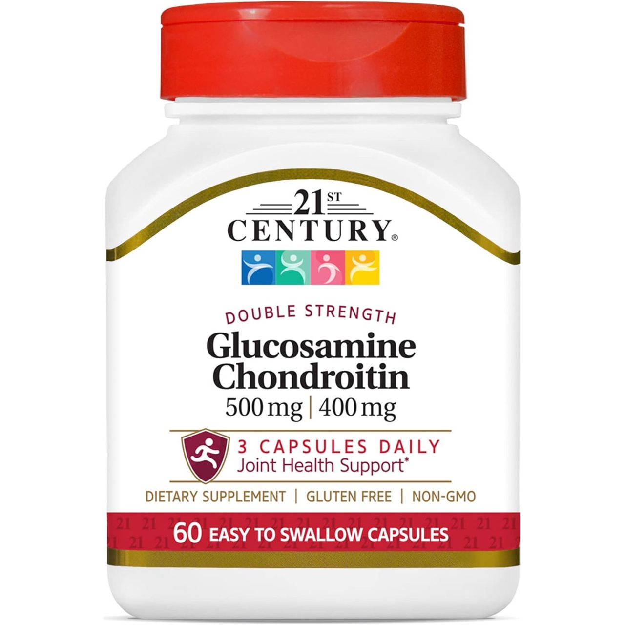 21st Century Glucosamine / Chondroitin, Double Strength, 500 Mg / 400 Mg, 60 Easy To Swallow Capsules