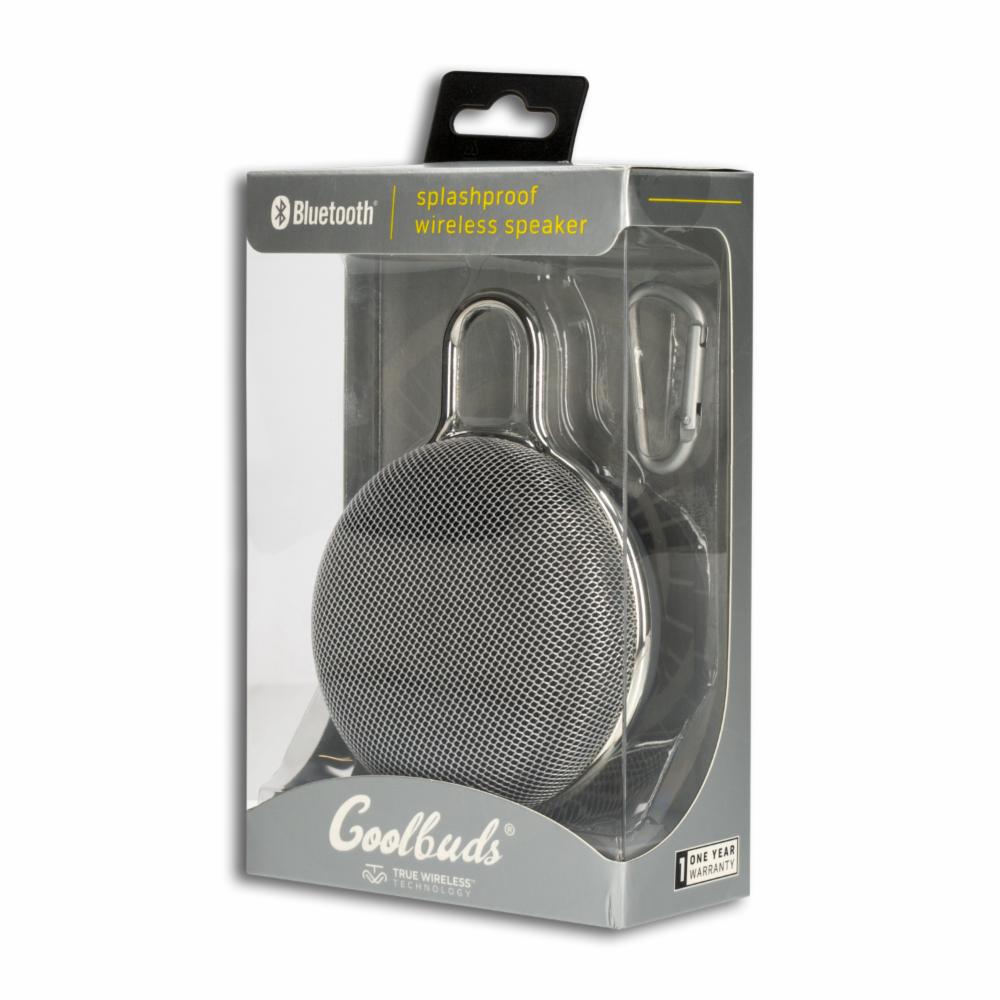 Charge Worx Cool Buds Splashproof Bluetooth Wireless Speaker, Silver