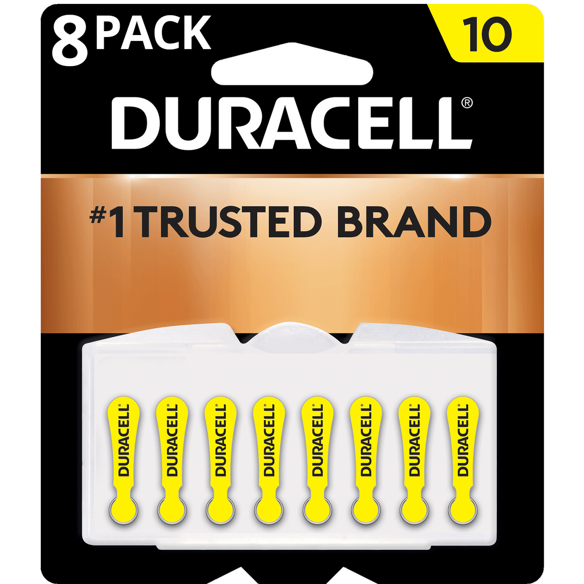 Duracell 8 Pack Size 10 Yellow Hearing Aid Battery