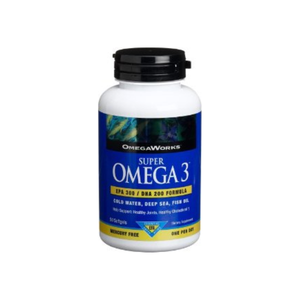 OmegaWorks Super 3, EPA 300/DHA 200 Formula, Softgels,50ea