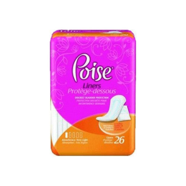 Poise Incontinence Liner 812" Length Light Absorbency Absorbloc Female Disposable