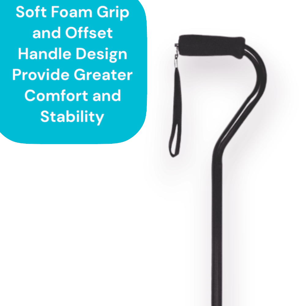 Essential Medical Supply Endurance Offset Handle Cane In Black