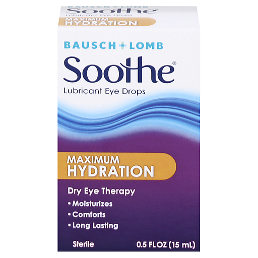 Soothe Bausch + Lomb Long Lasting Hydration Lubricant Eye Drops, 0.5 FL OZ