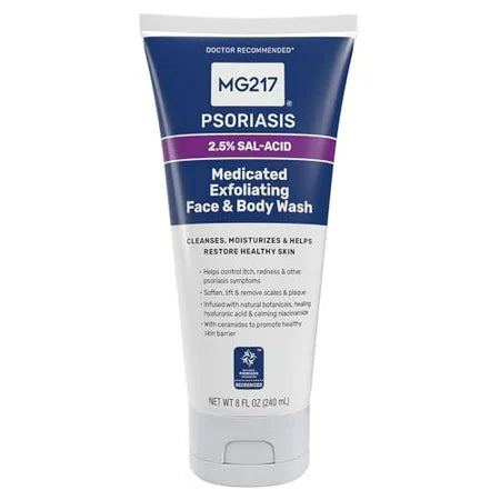 MG217 Medicated Exfoliating Face and Body Wash for Psoriasis Symptoms Salicylic
