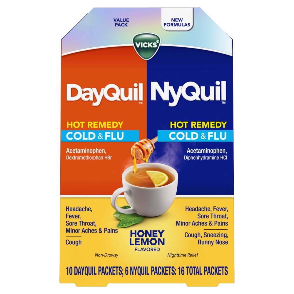 Vicks DayQuil NyQuil Honey Lemon Flavored Multi-Symptom Response Packets