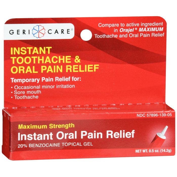 Geri Care Instant Oral Pain Relief Max Gel 0.5oz