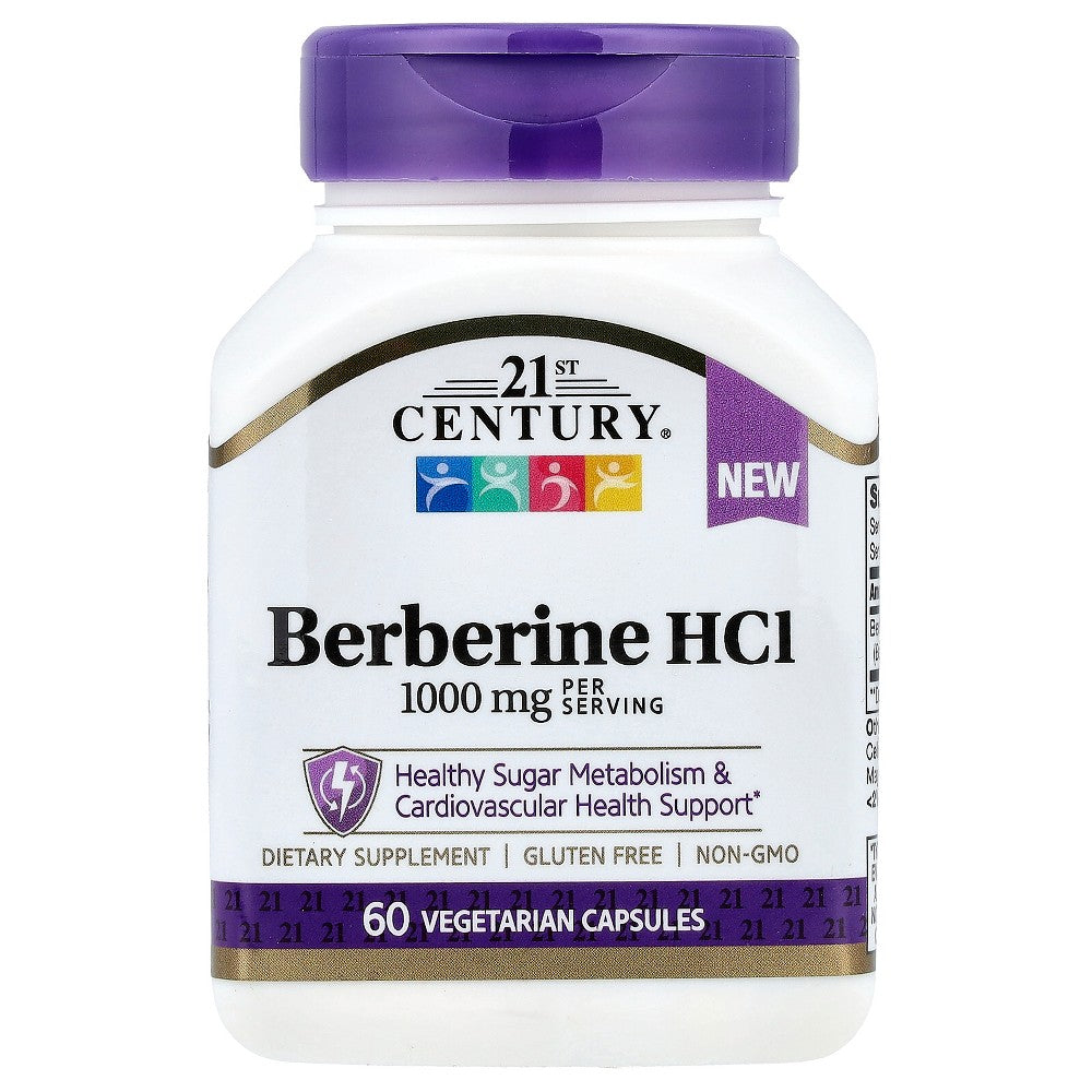 21st Century Berberine HCI, 60 Vegetarian Capsules (500 Mg Per Capsule)