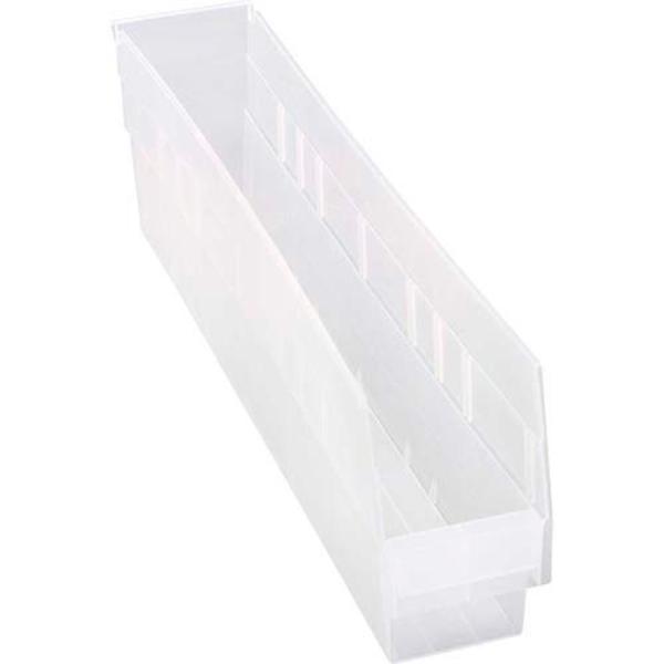 Quantum Storage Systems Plastic Nesting Shelf Bin QSB205 4-1/8″”W X 23-5/8″”D X 6″”H Clear