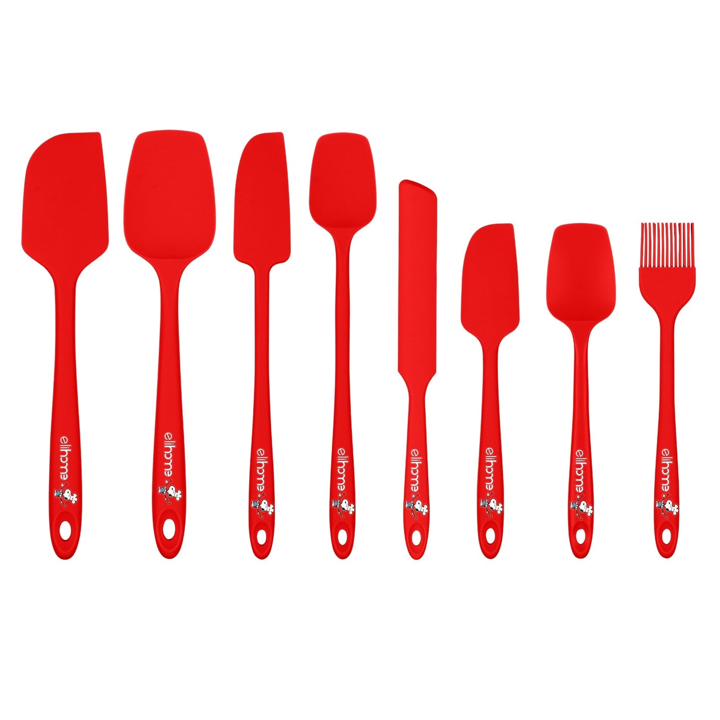 Elihome x Peanuts 8 Piece Silicone Spatula Set