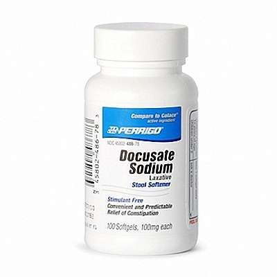 Perrigo Laxative Stool Softener Docusate Sodium Softgels