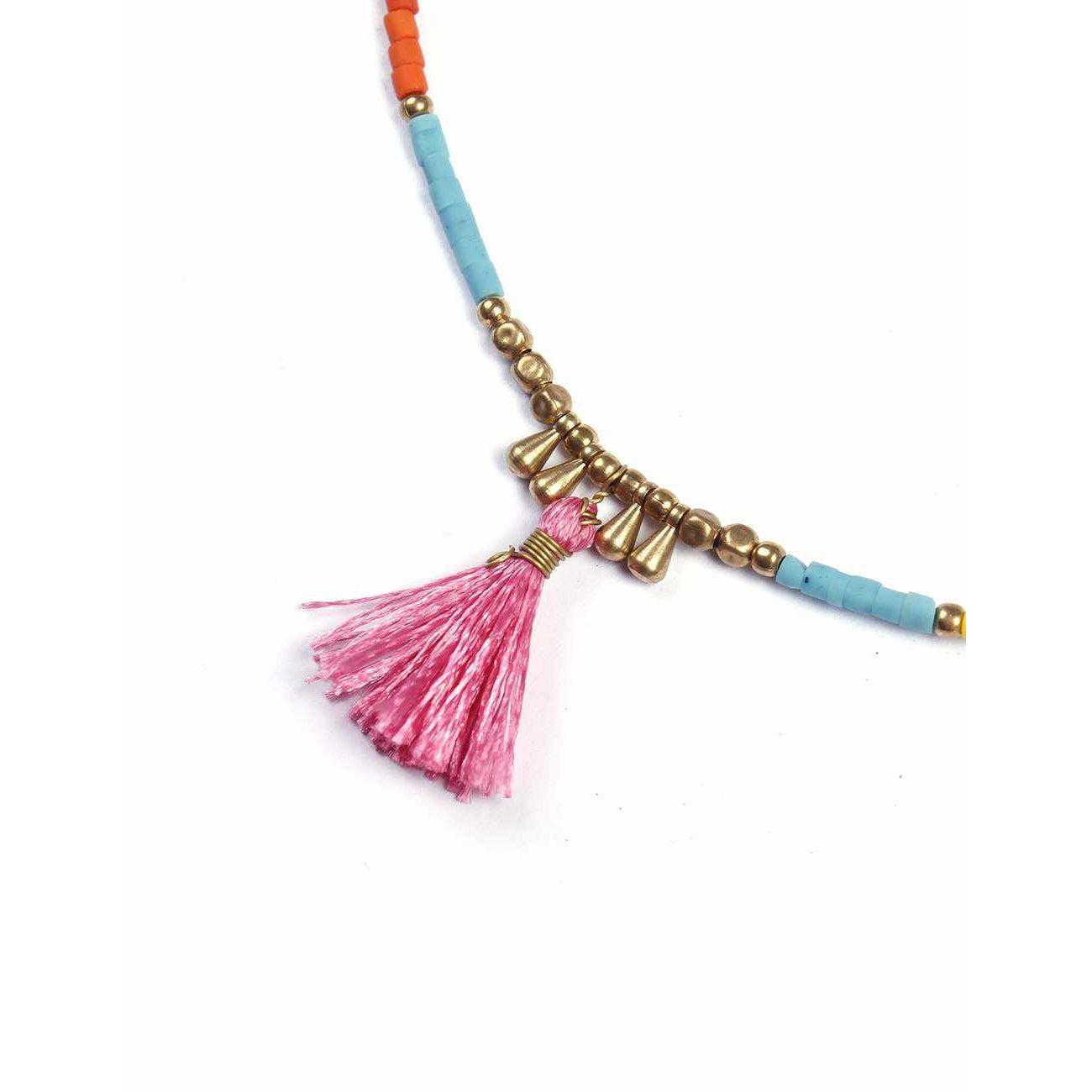 Penelope Bead & Tassel Anklet - Thailand