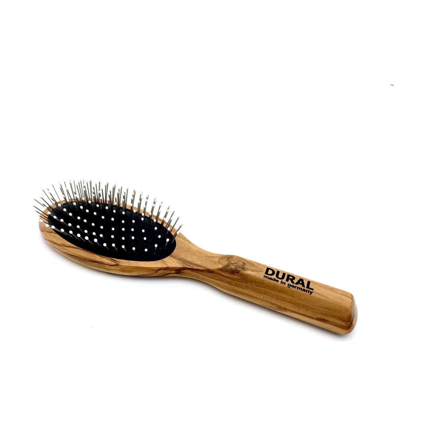 Dural Hair Brush For Styling & Care Rubber Cushion Metal Pins With Plastic Ball Tips Olive wood
