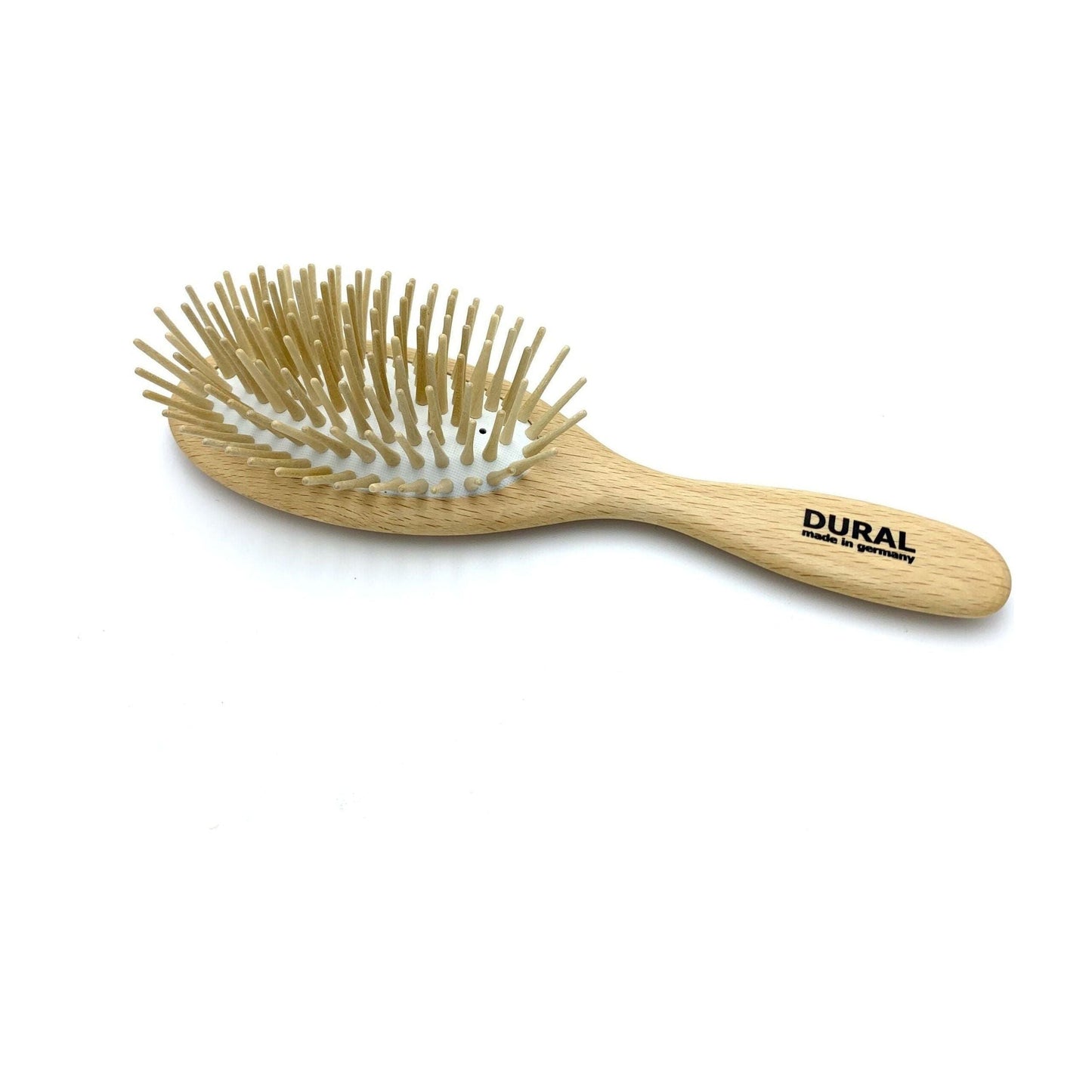 Dural Hair Brush For Styling & Care Rubber Cushion Long Wooden Pins Beech Wood