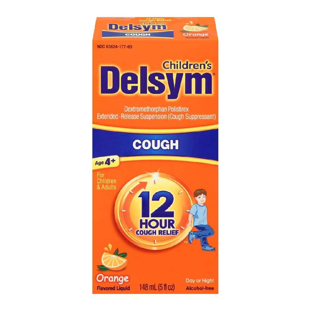 Delsym Children's Cough Suppressant Liquid, Orange Flavor, 5 Oz