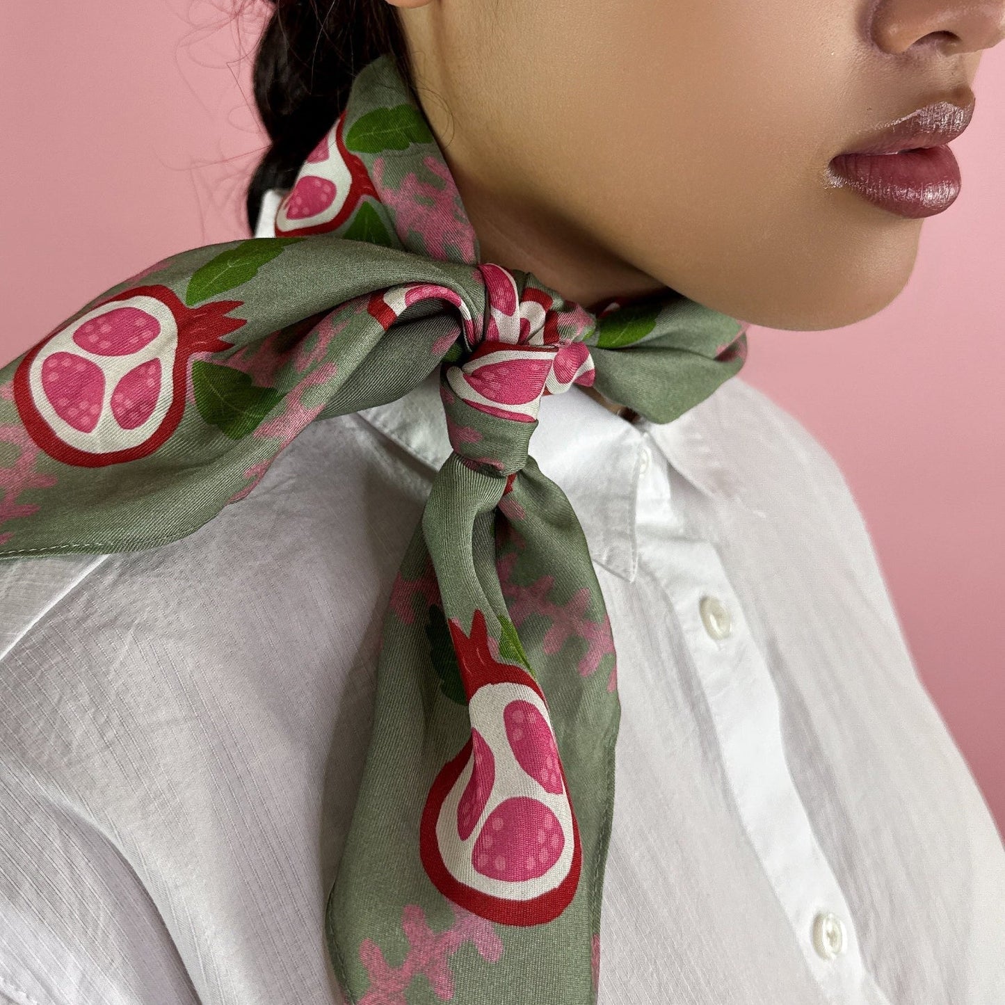Pomegranate Cotton Silk Bandana